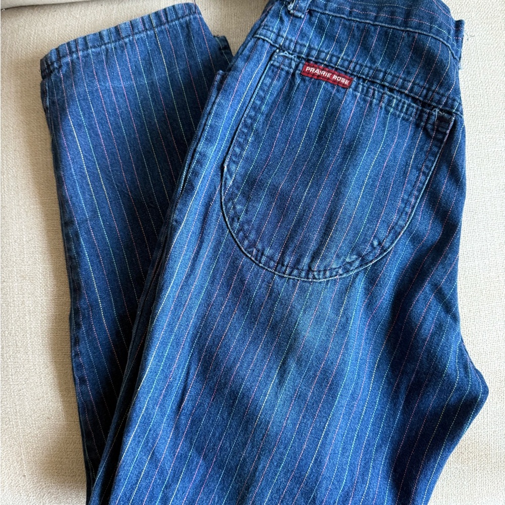 Vintage Blue Rainbow Pinstripe Jeans